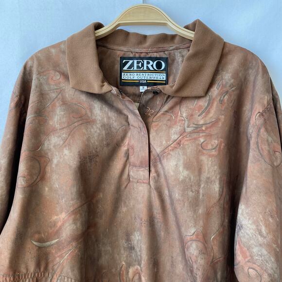 Vintage Zero Restriction Floral Golf Jacket Women M Brown Old Money Made in USA - Picture 3 of 8